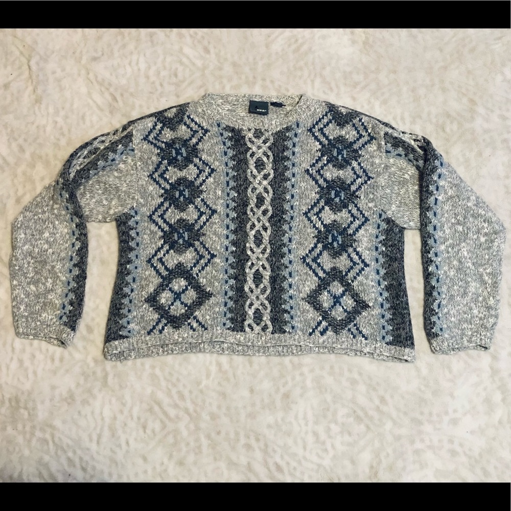 Vintage Lizwear Heavyweight Cozy Warm Cropped Cable Knit 90’s Sweater | Size M